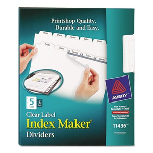 Avery Index Maker Clear Label Dividers